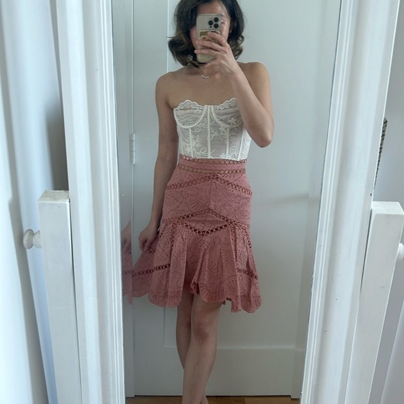 ZIMMERMANN JASPER FAN SKIRT IN NUDE - Picture 2 of 9